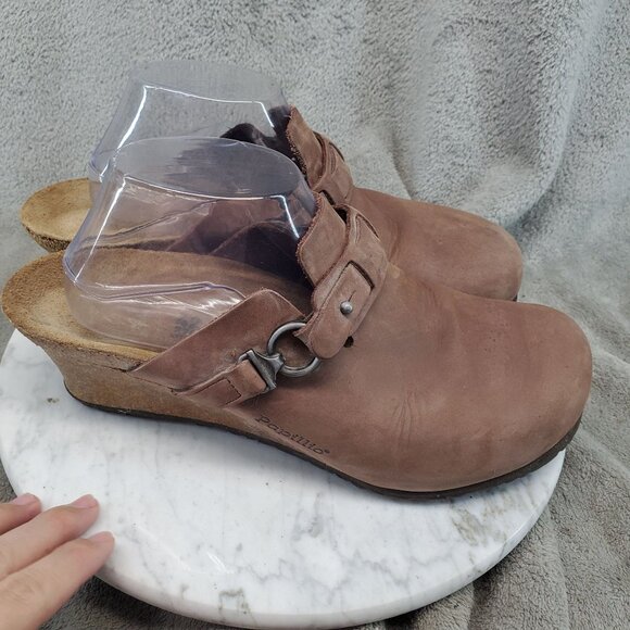 Birkenstock Shoes Womens EU 42 US 11-11.5 Brown Leather Papillio Wedge Clogs - Picture 4 of 11